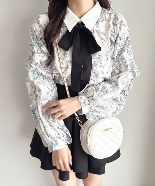 apres jour（アプレジュール）の「アソートボウタイブラウス（シャツ/ブラウス・レディース・ブラック/ネイビー/オフホワイト/ブルー・X-LARGE/フリー）」の4枚目の写真