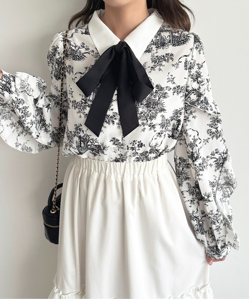 apres jour（アプレジュール）の「アソートボウタイブラウス（シャツ/ブラウス・レディース・ブラック/ネイビー/オフホワイト/ブルー・X-LARGE/フリー）」の17枚目の写真