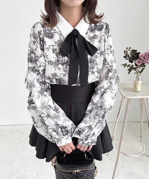 apres jour（アプレジュール）の「アソートボウタイブラウス（シャツ/ブラウス・レディース・ブラック/ネイビー/オフホワイト/ブルー・X-LARGE/フリー）」の5枚目の写真