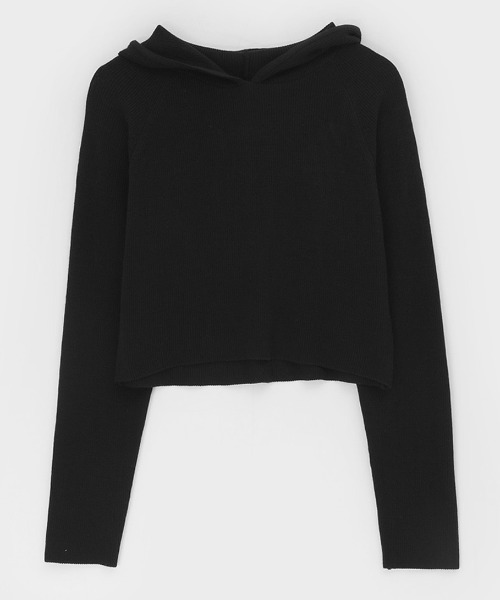 BLACKUP（ブラックアップ）の「[MADE] キンシュクロップラグランパーカーニット（パーカー・レディース・ブラック/チャコール/ベージュ・ONESIZE）」の21枚目の写真