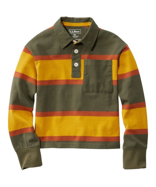 L.L.Bean(エルエルビーン)の「キッズ・ストライプ・ラグビー・シャツ ビッグキッズ(ポロシャツ・キッズ・グリーン系その他/ブルー系その他・M/L/XL)」の2枚目の写真