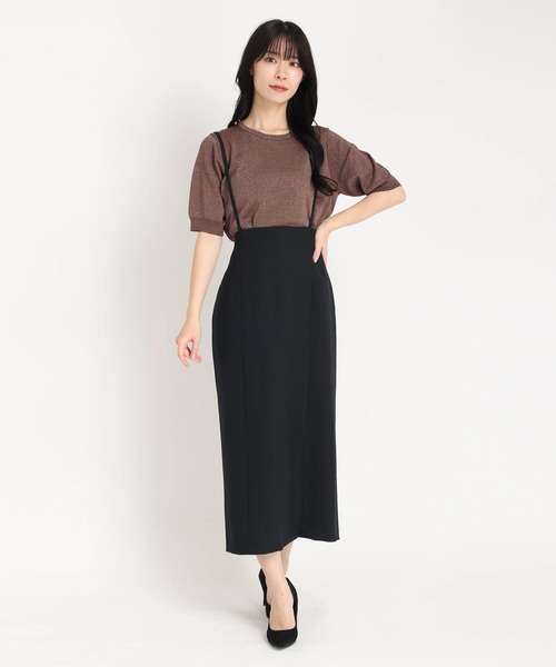 【セール】ｻｽﾍﾟﾝﾀﾞｰ付きｽﾄﾚｰﾄｽｶｰﾄ（スカート）｜STRAWBERRY-FIELDS（ストロベリーフィールズ）