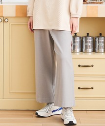 裏起毛ストレッチワイドパンツ 股下58cm丈【ウエストゴム・大きいサイズあり】