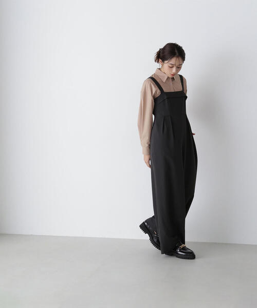 【セール】◇タックワイドオールインワン（つなぎ/オールインワン）｜NATURAL BEAUTY BASIC（ナチュラルビューティーベーシック）