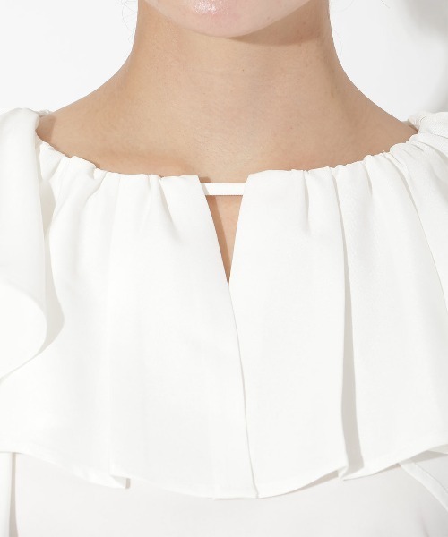 AND COUTURE（アンドクチュール）の「フリルケープブラウス（シャツ/ブラウス・レディース・アイボリー/ブラック/レッド/ダークブラウン・FREE）」の8枚目の写真
