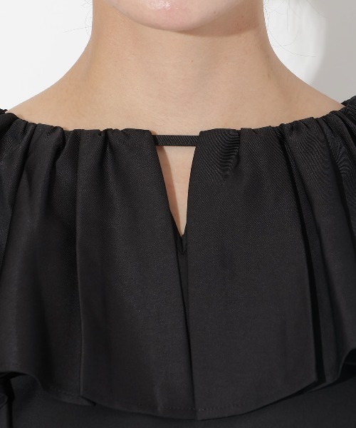 AND COUTURE（アンドクチュール）の「フリルケープブラウス（シャツ/ブラウス・レディース・アイボリー/ブラック/レッド/ダークブラウン・FREE）」の14枚目の写真