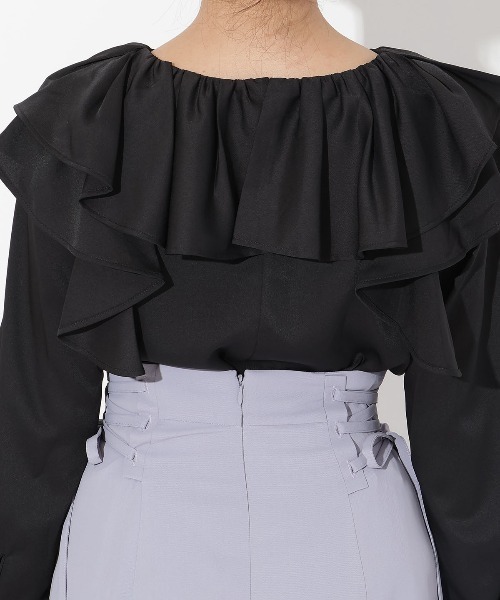 AND COUTURE（アンドクチュール）の「フリルケープブラウス（シャツ/ブラウス・レディース・アイボリー/ブラック/レッド/ダークブラウン・FREE）」の16枚目の写真