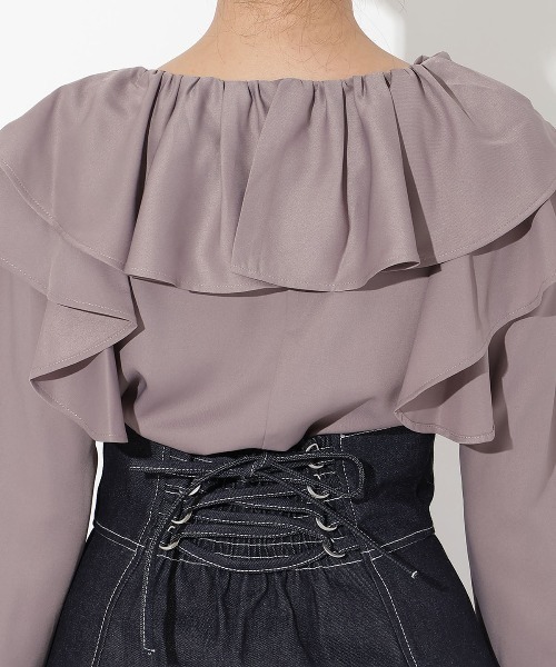 AND COUTURE（アンドクチュール）の「フリルケープブラウス（シャツ/ブラウス・レディース・アイボリー/ブラック/レッド/ダークブラウン・FREE）」の22枚目の写真