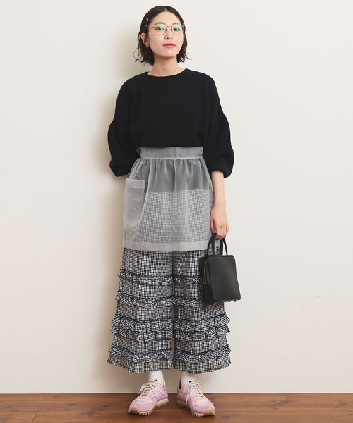fig London(フィグロンドン)の「Frances apron(スカート・レディース・グレー/ピンク・FREE)」の8枚目の写真