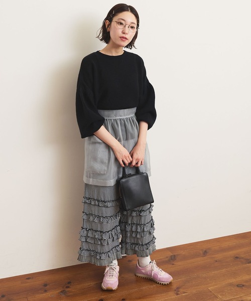 fig London(フィグロンドン)の「Frances apron(スカート・レディース・グレー/ピンク・FREE)」の10枚目の写真