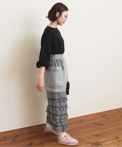 fig London(フィグロンドン)の「Frances apron(スカート・レディース・グレー/ピンク・FREE)」の11枚目の写真