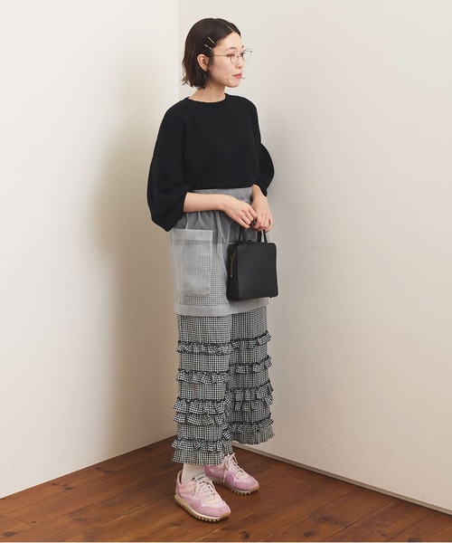 fig London(フィグロンドン)の「Frances apron(スカート・レディース・グレー/ピンク・FREE)」の12枚目の写真