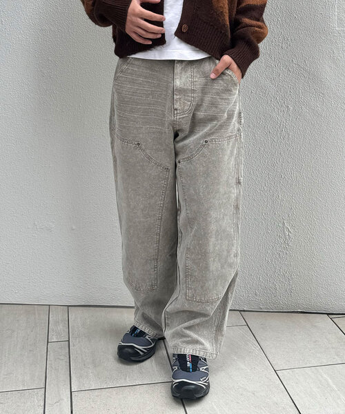 CIAOPANIC（チャオパニック）の「フェードダックダブルニーパンツ（その他パンツ・レディース・チャコールグレー/ベージュ・MEDIUM/LARGE）」の2枚目の写真