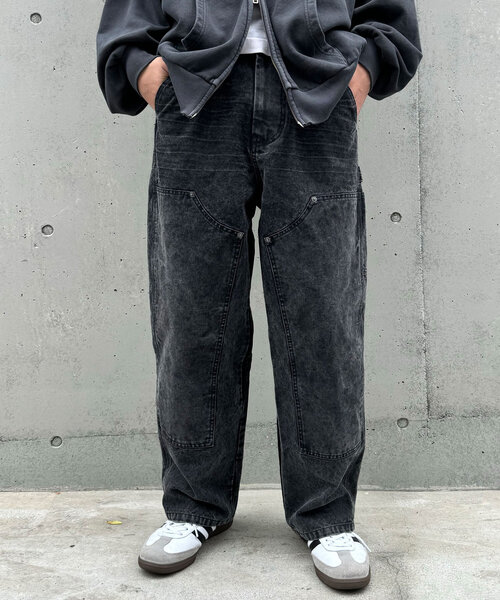 CIAOPANIC（チャオパニック）の「フェードダックダブルニーパンツ（その他パンツ・レディース・チャコールグレー/ベージュ・MEDIUM/LARGE）」の3枚目の写真