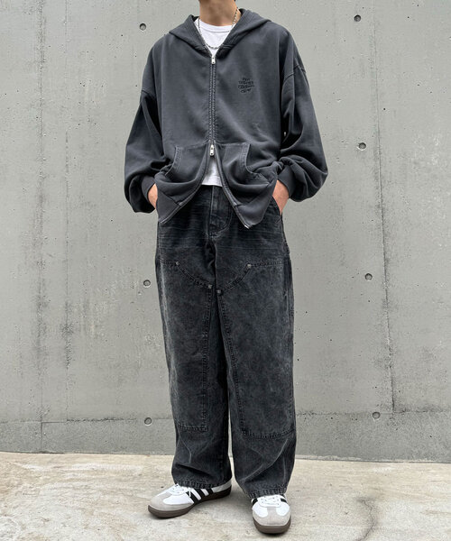 CIAOPANIC（チャオパニック）の「フェードダックダブルニーパンツ（その他パンツ・レディース・チャコールグレー/ベージュ・MEDIUM/LARGE）」の4枚目の写真