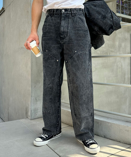 CIAOPANIC（チャオパニック）の「フェードダックダブルニーパンツ（その他パンツ・レディース・チャコールグレー/ベージュ・MEDIUM/LARGE）」の6枚目の写真