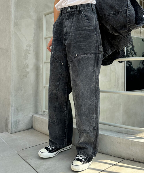 CIAOPANIC（チャオパニック）の「フェードダックダブルニーパンツ（その他パンツ・レディース・チャコールグレー/ベージュ・MEDIUM/LARGE）」の7枚目の写真