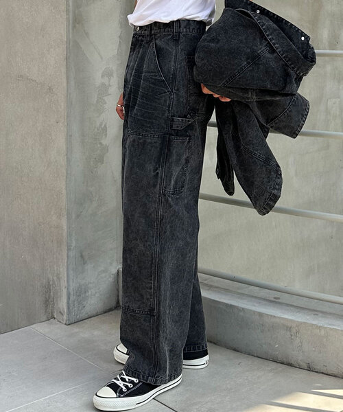 CIAOPANIC（チャオパニック）の「フェードダックダブルニーパンツ（その他パンツ・レディース・チャコールグレー/ベージュ・MEDIUM/LARGE）」の8枚目の写真