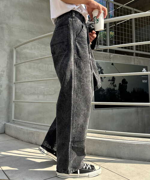 CIAOPANIC（チャオパニック）の「フェードダックダブルニーパンツ（その他パンツ・レディース・チャコールグレー/ベージュ・MEDIUM/LARGE）」の9枚目の写真