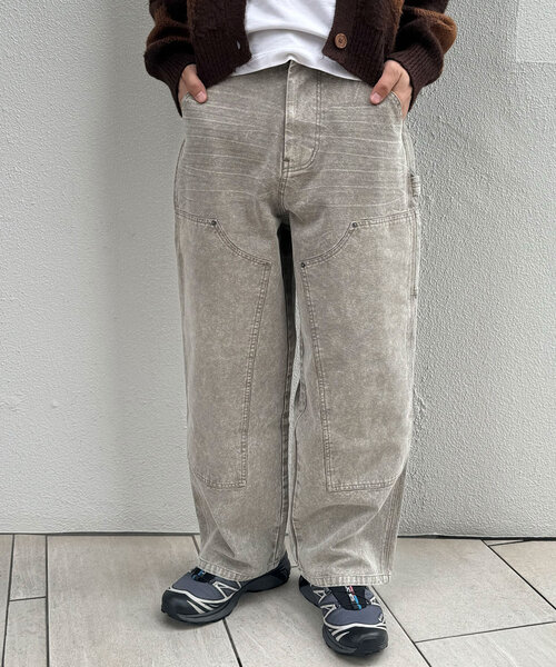 CIAOPANIC（チャオパニック）の「フェードダックダブルニーパンツ（その他パンツ・レディース・チャコールグレー/ベージュ・MEDIUM/LARGE）」の11枚目の写真