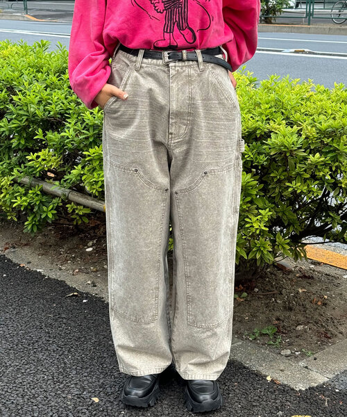 CIAOPANIC（チャオパニック）の「フェードダックダブルニーパンツ（その他パンツ・レディース・チャコールグレー/ベージュ・MEDIUM/LARGE）」の14枚目の写真