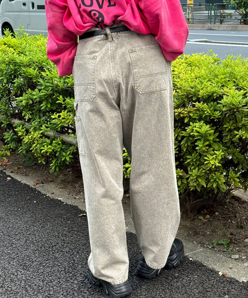 CIAOPANIC（チャオパニック）の「フェードダックダブルニーパンツ（その他パンツ・レディース・チャコールグレー/ベージュ・MEDIUM/LARGE）」の16枚目の写真