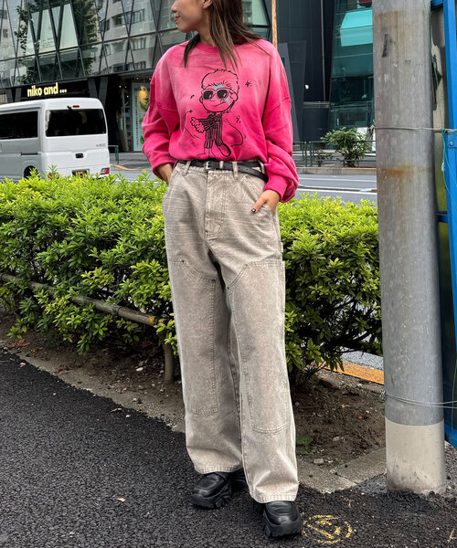 CIAOPANIC（チャオパニック）の「フェードダックダブルニーパンツ（その他パンツ・レディース・チャコールグレー/ベージュ・MEDIUM/LARGE）」の17枚目の写真