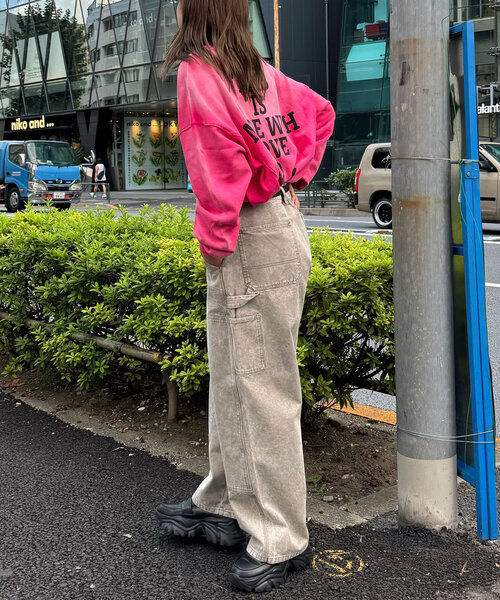 CIAOPANIC（チャオパニック）の「フェードダックダブルニーパンツ（その他パンツ・レディース・チャコールグレー/ベージュ・MEDIUM/LARGE）」の19枚目の写真