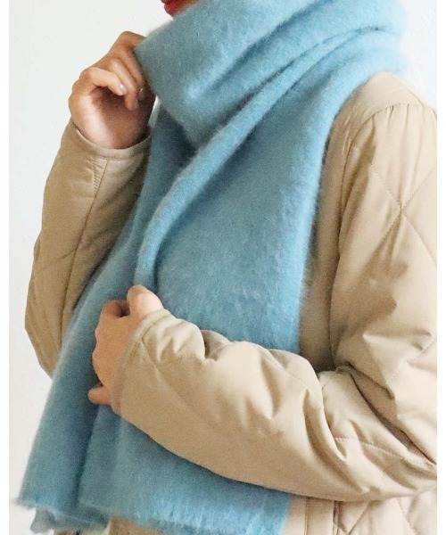 aunt lily（アントリリー）の「ベビーFOX混ロングマフラー（マフラー・レディース・サックスブルー/ブラウン/ネイビー/キナリ・FREE）」の6枚目の写真