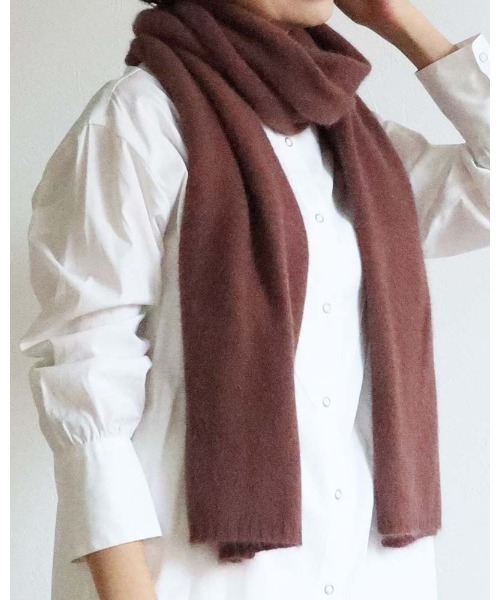 aunt lily（アントリリー）の「ベビーFOX混ロングマフラー（マフラー・レディース・サックスブルー/ブラウン/ネイビー/キナリ・FREE）」の7枚目の写真