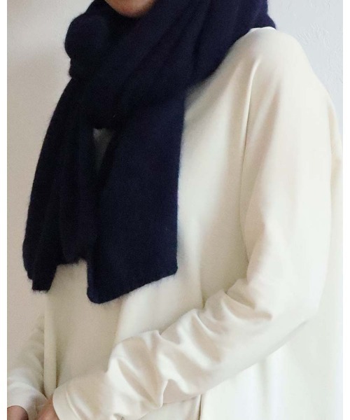 aunt lily（アントリリー）の「ベビーFOX混ロングマフラー（マフラー・レディース・サックスブルー/ブラウン/ネイビー/キナリ・FREE）」の8枚目の写真
