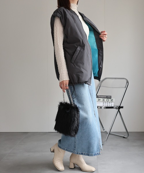 MARCCAIN ダウンベスト ミリタリー リブハイネックWジップ ダウンベスト – TAION
