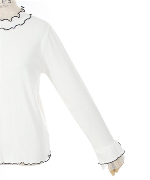 axes femme（アクシーズファム）の「プリーツチュール切替リブプルオーバー（Tシャツ/カットソー・レディース・ワイン/ブラック/ブルー/キナリ・FREE）」の15枚目の写真