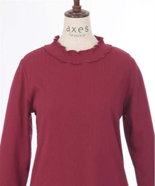 axes femme（アクシーズファム）の「プリーツチュール切替リブプルオーバー（Tシャツ/カットソー・レディース・ワイン/ブラック/ブルー/キナリ・FREE）」の19枚目の写真