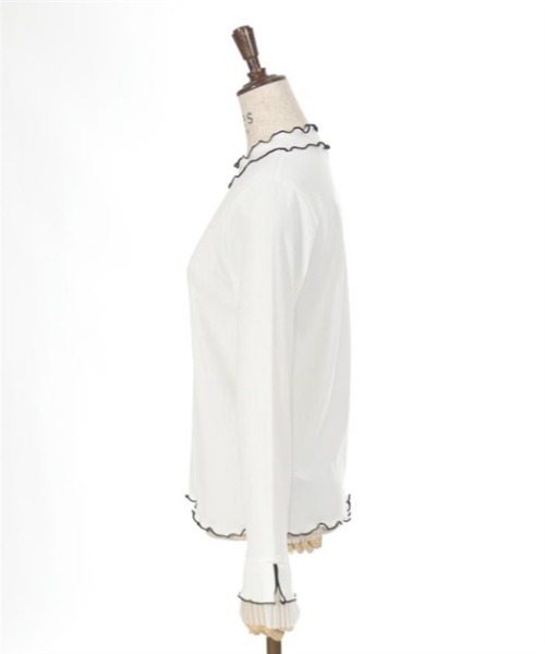 axes femme（アクシーズファム）の「プリーツチュール切替リブプルオーバー（Tシャツ/カットソー・レディース・ワイン/ブラック/ブルー/キナリ・FREE）」の10枚目の写真