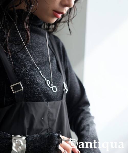 antiqua(アンティカ)の「ラメシアートップス(Tシャツ/カットソー・レディース・ブラック・ONESIZE)」の5枚目の写真