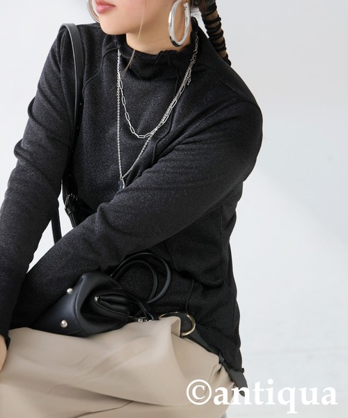 antiqua(アンティカ)の「ラメシアートップス(Tシャツ/カットソー・レディース・ブラック・ONESIZE)」の13枚目の写真
