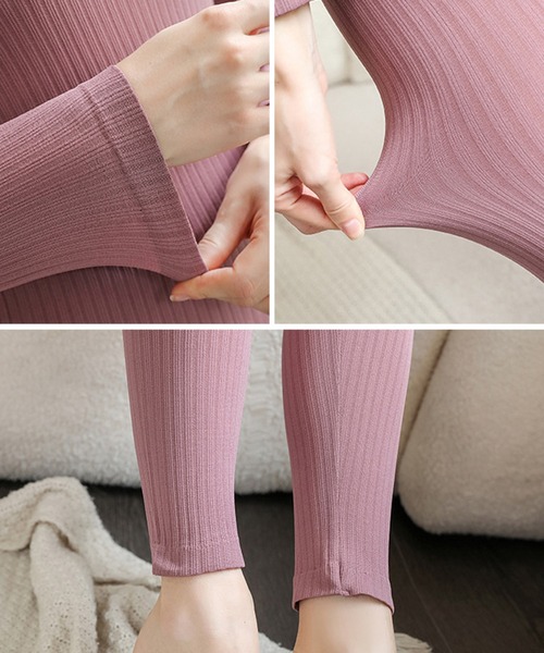 Lace Ladies(レースレディース)の「【2点セット】 ソリッドカラー ラウンドネック リブ ニット インナー(インナーウェア/肌着・レディース・ブラック/パープル/ブラウン/ピンク・FREE)」の19枚目の写真