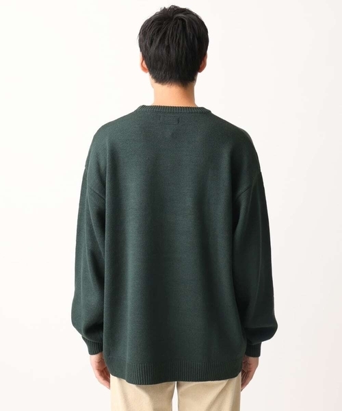 MK MICHEL KLEIN HOMME （エムケーミッシェルクランオム）の「【残りわずか/ユニセックスで着られる】ニット/アニマルジャガード（ニット/セーター・メンズ・グリーン/アイボリー・48/46）」の4枚目の写真