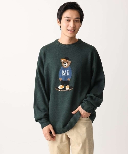 MK MICHEL KLEIN HOMME （エムケーミッシェルクランオム）の「【残りわずか/ユニセックスで着られる】ニット/アニマルジャガード（ニット/セーター・メンズ・グリーン/アイボリー・48/46）」の7枚目の写真