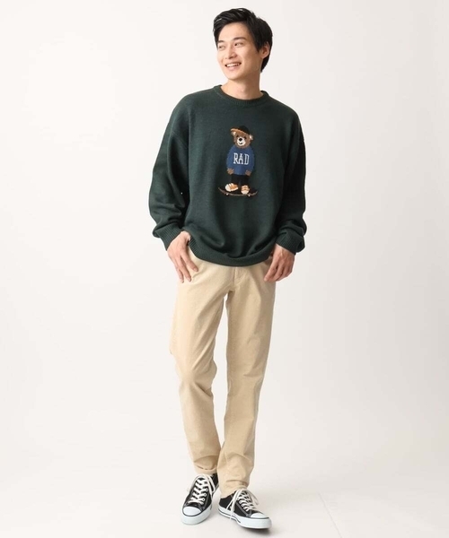 MK MICHEL KLEIN HOMME （エムケーミッシェルクランオム）の「【残りわずか/ユニセックスで着られる】ニット/アニマルジャガード（ニット/セーター・メンズ・グリーン/アイボリー・48/46）」の8枚目の写真