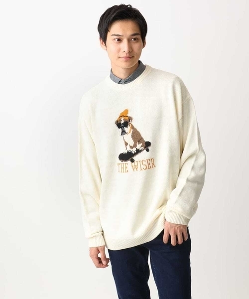 MK MICHEL KLEIN HOMME （エムケーミッシェルクランオム）の「【残りわずか/ユニセックスで着られる】ニット/アニマルジャガード（ニット/セーター・メンズ・グリーン/アイボリー・48/46）」の10枚目の写真