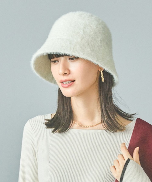 LAKOLE（ラコレ）の「シャギーベルハット / 134992（ハット・レディース・ライトグレー/オフホワイト/ブラック・FREE）」の2枚目の写真