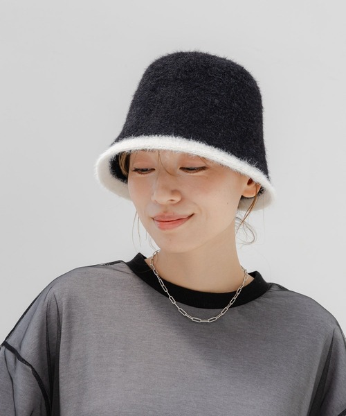 LAKOLE（ラコレ）の「シャギーベルハット / 134992（ハット・レディース・ライトグレー/オフホワイト/ブラック・FREE）」の3枚目の写真