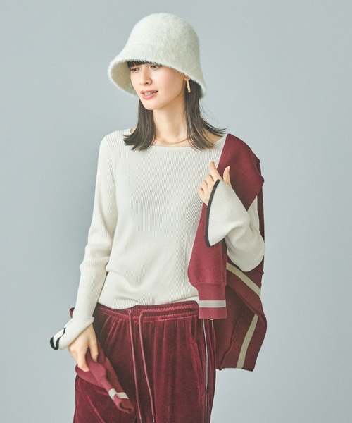 LAKOLE（ラコレ）の「シャギーベルハット / 134992（ハット・レディース・ライトグレー/オフホワイト/ブラック・FREE）」の4枚目の写真