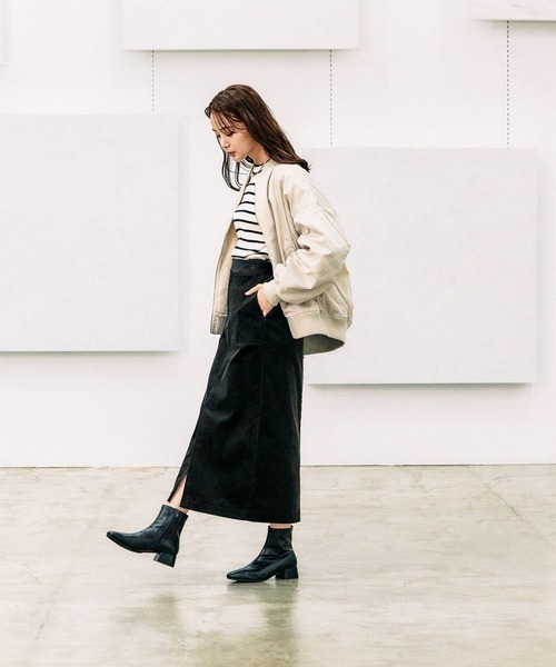 GLOBAL WORK（グローバルワーク）の「コーデュロイストレッチスカート/115457（スカート・レディース・アイボリー/モカ/ライトグリーン/スミクロ/ブルー・SMALL/LARGE/MEDIUM）」の13枚目の写真