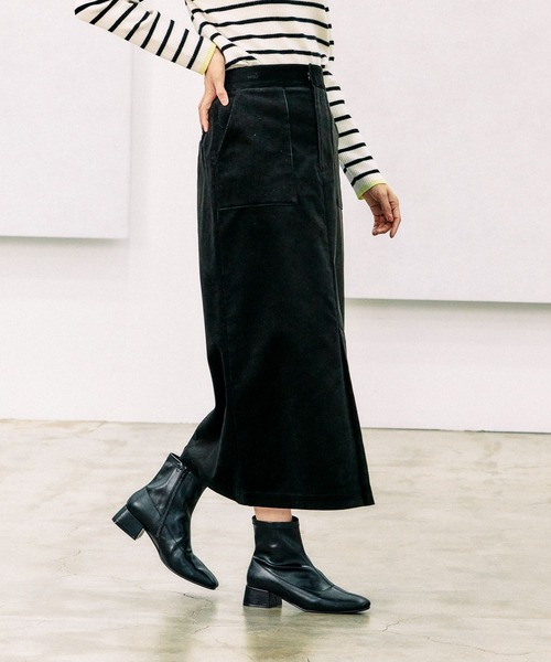 GLOBAL WORK（グローバルワーク）の「コーデュロイストレッチスカート/115457（スカート・レディース・アイボリー/モカ/ライトグリーン/スミクロ/ブルー・SMALL/LARGE/MEDIUM）」の18枚目の写真