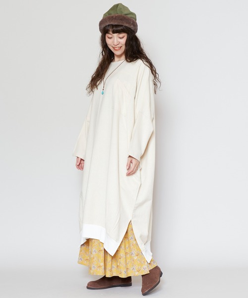 チャイハネ（チャイハネ）の「【チャイハネ】ニーネパ ビッグシルエットワンピース（ワンピース・レディース・キャメル/レッド/ホワイト/ブラック/ターコイズブルー・FREE）」の17枚目の写真