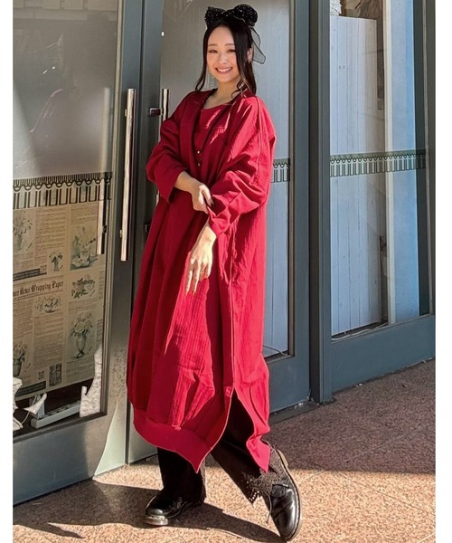 チャイハネ(チャイハネ)の「【チャイハネ】ニーネパ ビッグシルエットワンピース(ワンピース・レディース・キャメル/レッド/ホワイト/ブラック/ターコイズブルー・FREE)」の18枚目の写真