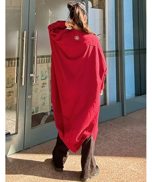 チャイハネ(チャイハネ)の「【チャイハネ】ニーネパ ビッグシルエットワンピース(ワンピース・レディース・キャメル/レッド/ホワイト/ブラック/ターコイズブルー・FREE)」の17枚目の写真